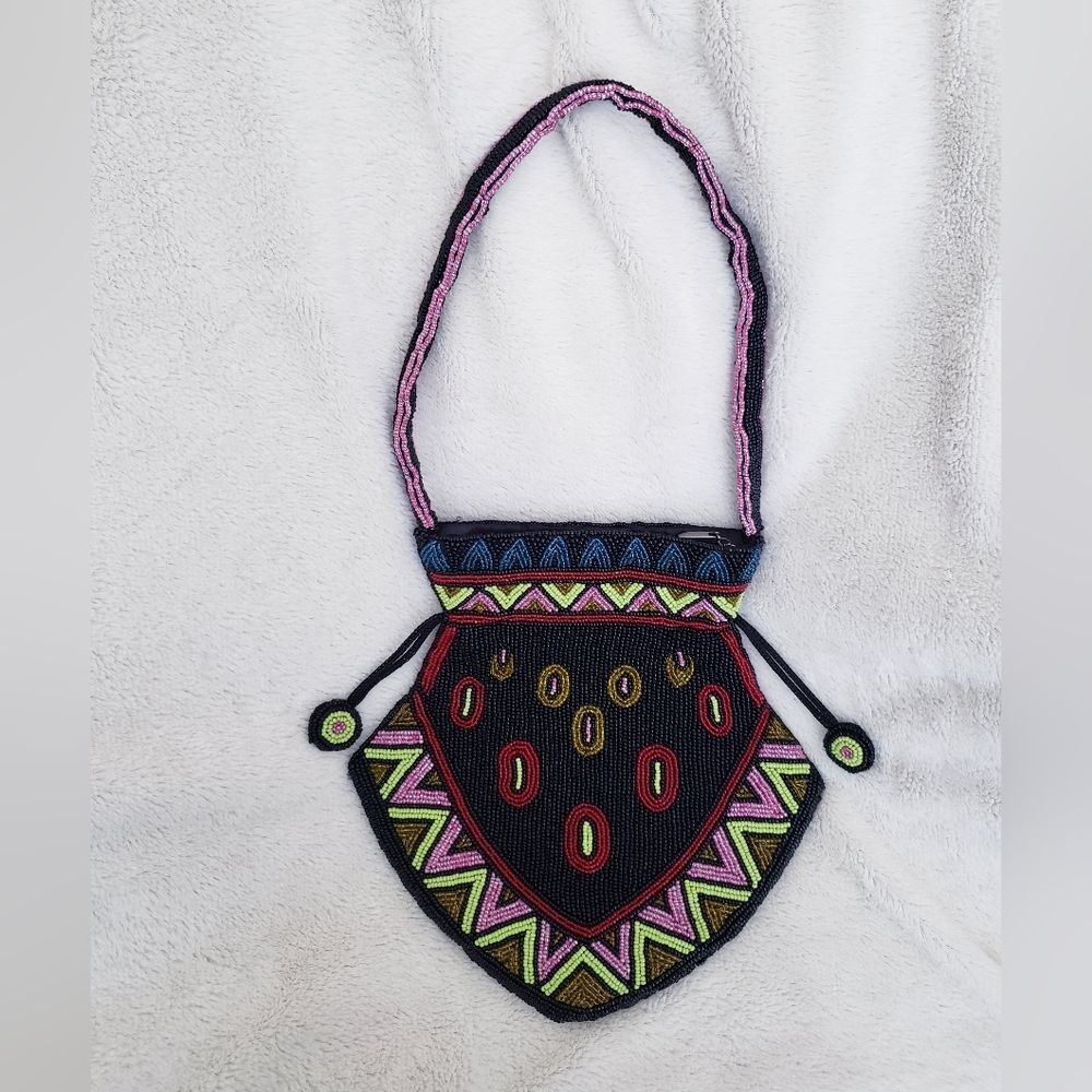 Bohemian Western Beaded Geometric Purse Handbag - Picture 1 of 8